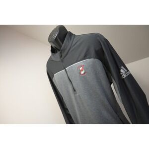 Adidas Golf Pullover Men 2XL Black Grey 1/4 Zip Stretch Indiana Golf Club